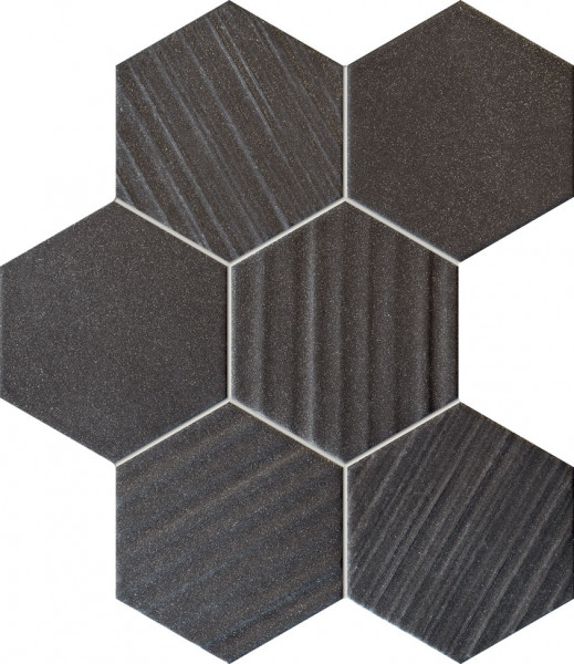 Wandmosaik Horizon Hex Black 289x221 mm