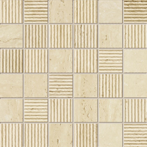 Livingstone Travertine 2A Feinsteinzeug Mosaik