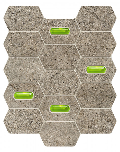 Elements Lemon Stone Grey Wandmosaik