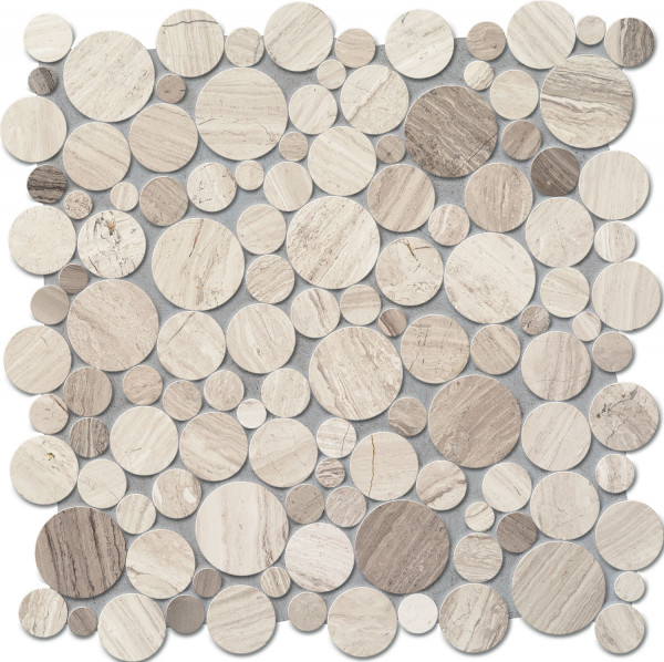 Elements Drops Stone Grey Cricle Wandmosaik